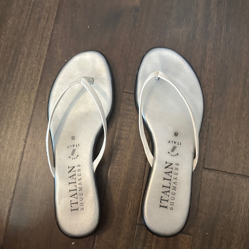 Italian Shoemakers White Sequince  Sandals